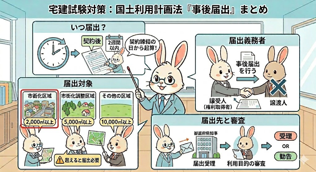 宅建試験で出題される「事後届出」のまとめ