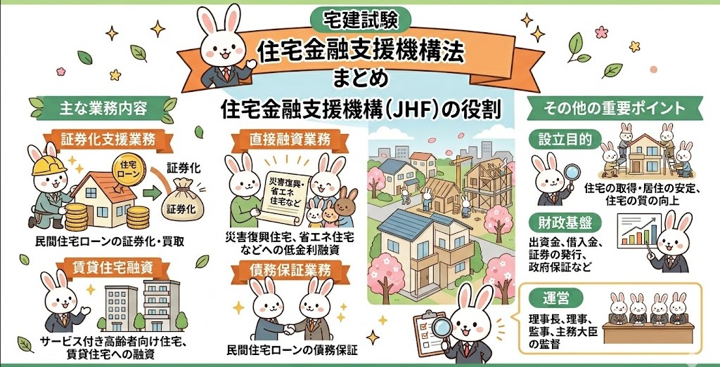 宅建試験で出題される「住宅金融支援機構法」のまとめ