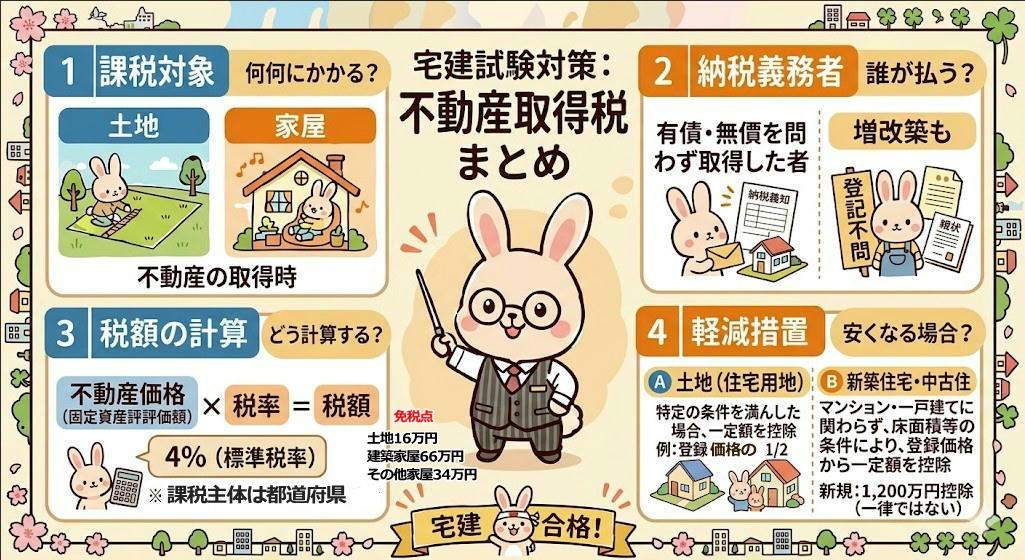 宅建試験で出題される「不動産取得税」のまとめ