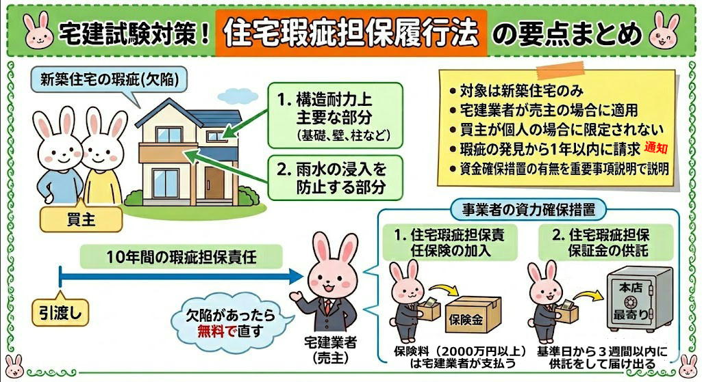 宅建試験に出る住宅瑕疵担保履行法まとめ