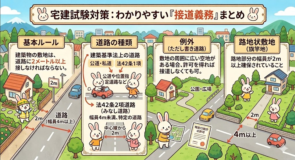 宅建試験で出題される「接道義務」のまとめ