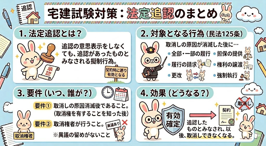 宅建試験で出題される「法定追認」のまとめ
