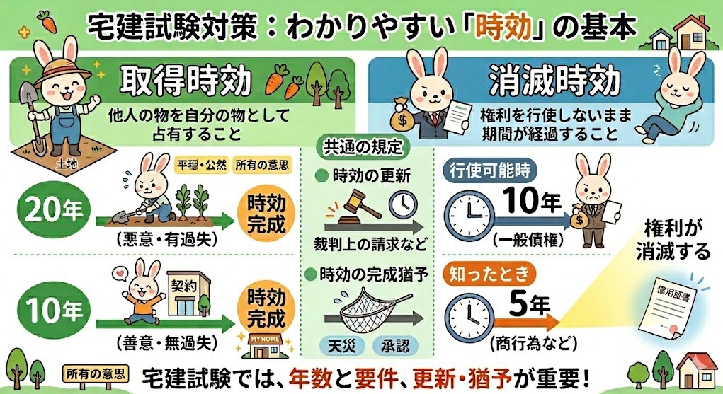 宅建試験で出題される「時効」のまとめ