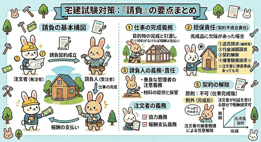 宅建試験で出題される「請負」のまとめ