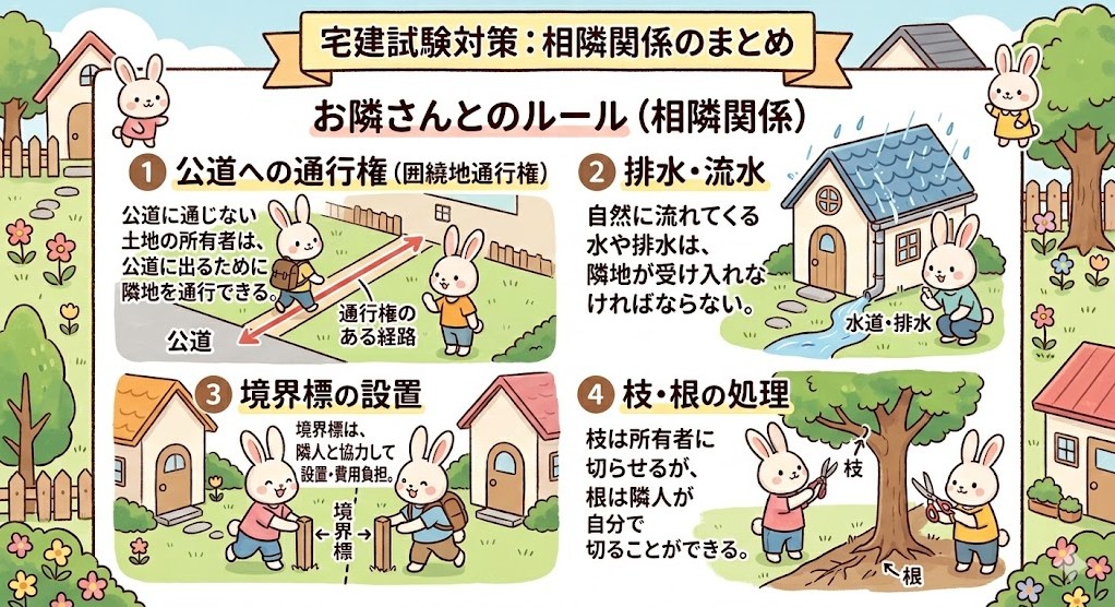 宅建試験で出題される「相隣関係」のまとめ