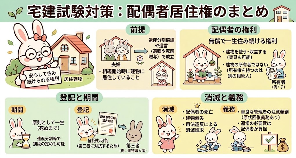 宅建試験で出題される「配偶者居住権」のまとめ
